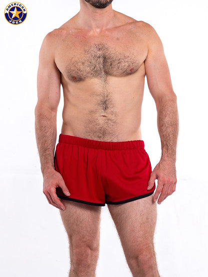 AMERICAN JOCK 8833 Men's Gym Jogging Short with Liner - Cardinal
