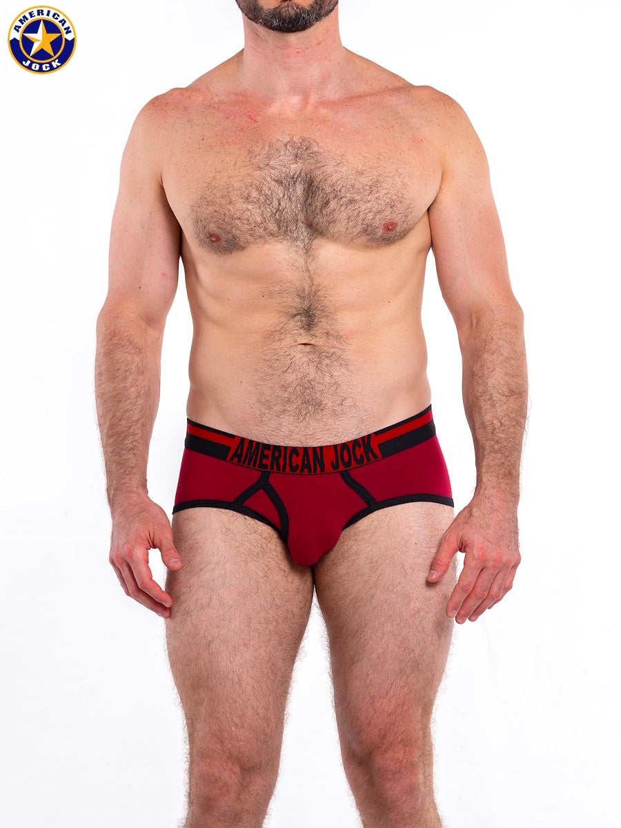 AMERICAN JOCK 8821 Men's Gym Brief - Crimson