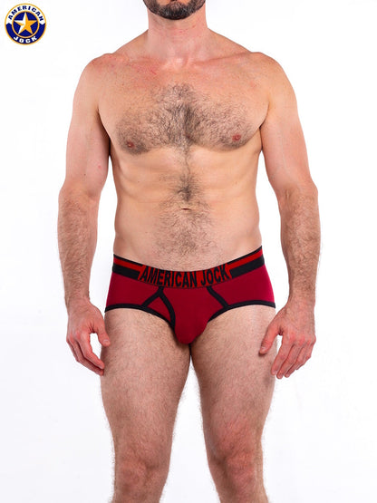 AMERICAN JOCK 8821 Men's Gym Brief - Crimson