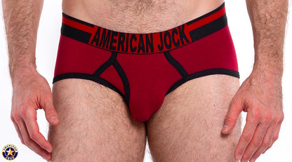 AMERICAN JOCK 8821 Men's Gym Brief - Crimson