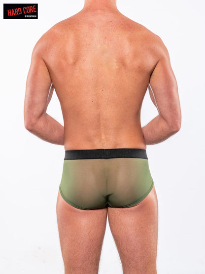 Hard Core 5502 Men's Sheer Brief - Olive