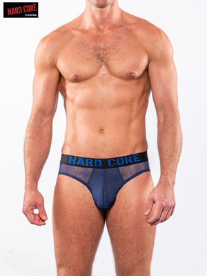 Slip homme ouvert au dos en voile Hard Core 5504 - Bleu marine