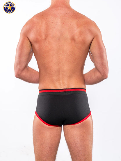 AMERICAN JOCK 8022 Herren-Sport-Slip 5" – Schwarz