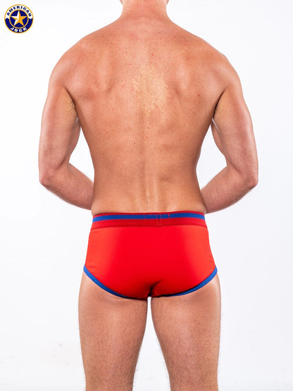 AMERICAN JOCK 8022 Men's Gym 5" Brief - Ribbon Red