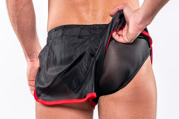 AMERICAN JOCK 8026 Herren Skins 7 ½" Sprint-Short mit Innenslip - Schwarz