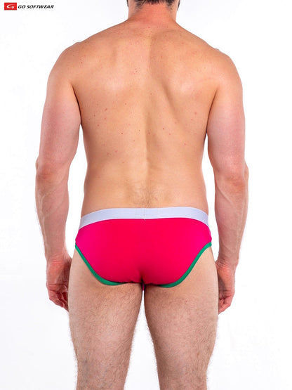 Go Softwear 4601 Men's Cal. Contour Pouch Bikini - Fandango Pink/Deep Mint