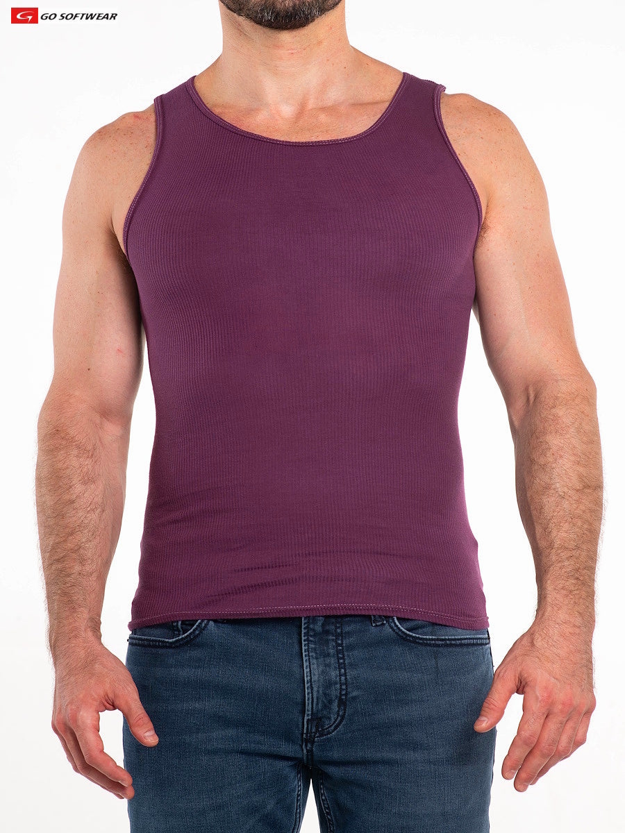 Go Softwear 4615 Herren So Cal Ripp-Tanktop - Pflaumenwein