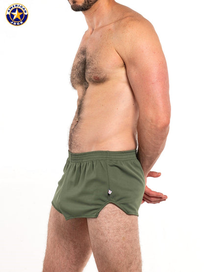 AMERICAN JOCK 8316 Men's Ultra Running Short - Olive