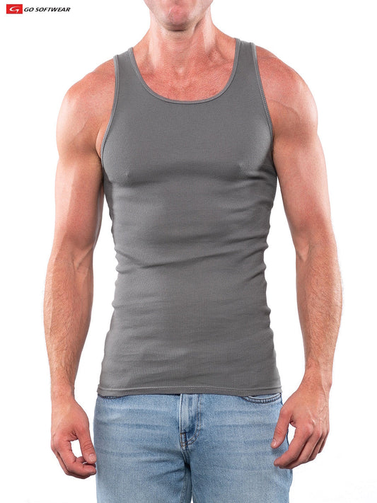 Débardeur côtelé pour homme Go Softwear 4615 - Anthracite
