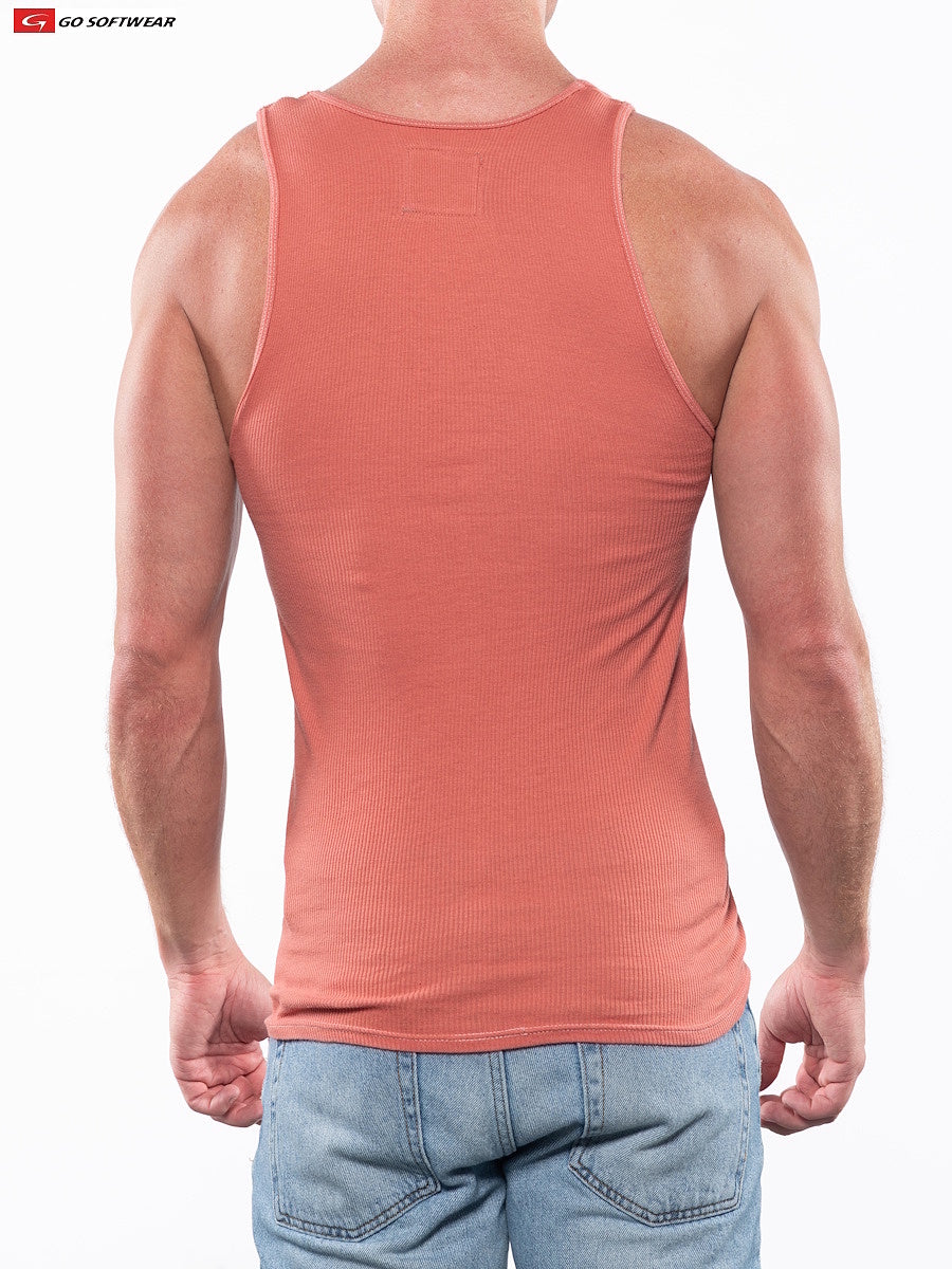 Go Softwear 4615 Herren Laguna Ripp-Tanktop - Korallensand