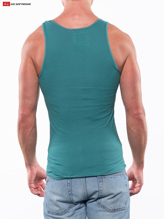 Go Softwear 4615 Herren Laguna Ripp-Tanktop - Meeresgrün