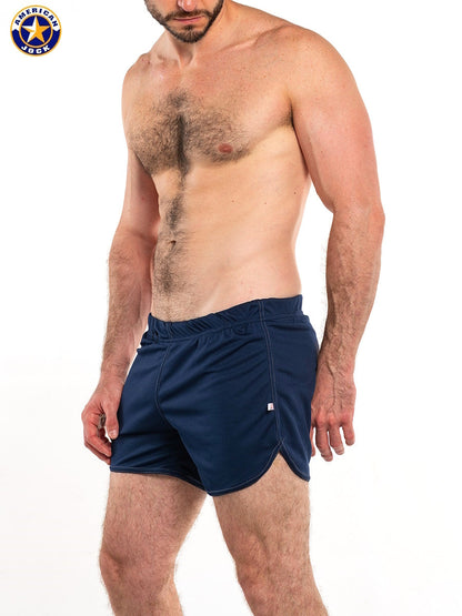 AMERICAN JOCK 8359 Men's 11" Workout Short w/Built-In Jockstrap - Navy