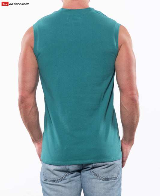 Go Softwear 4607 Herren Laguna V-Ausschnitt ärmelloses Shirt - Meergrün