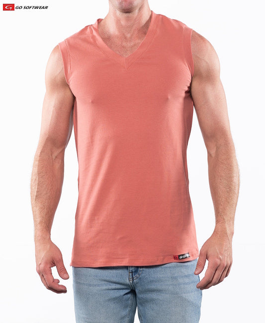 Go Softwear 4607 Herren Laguna ärmelloses V-Neck-Shirt - Korallensand