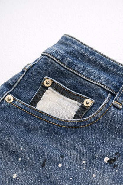 JJ Malibu Men's Studio Splash 1.5" Denim Short Shorts - Indigo Dream