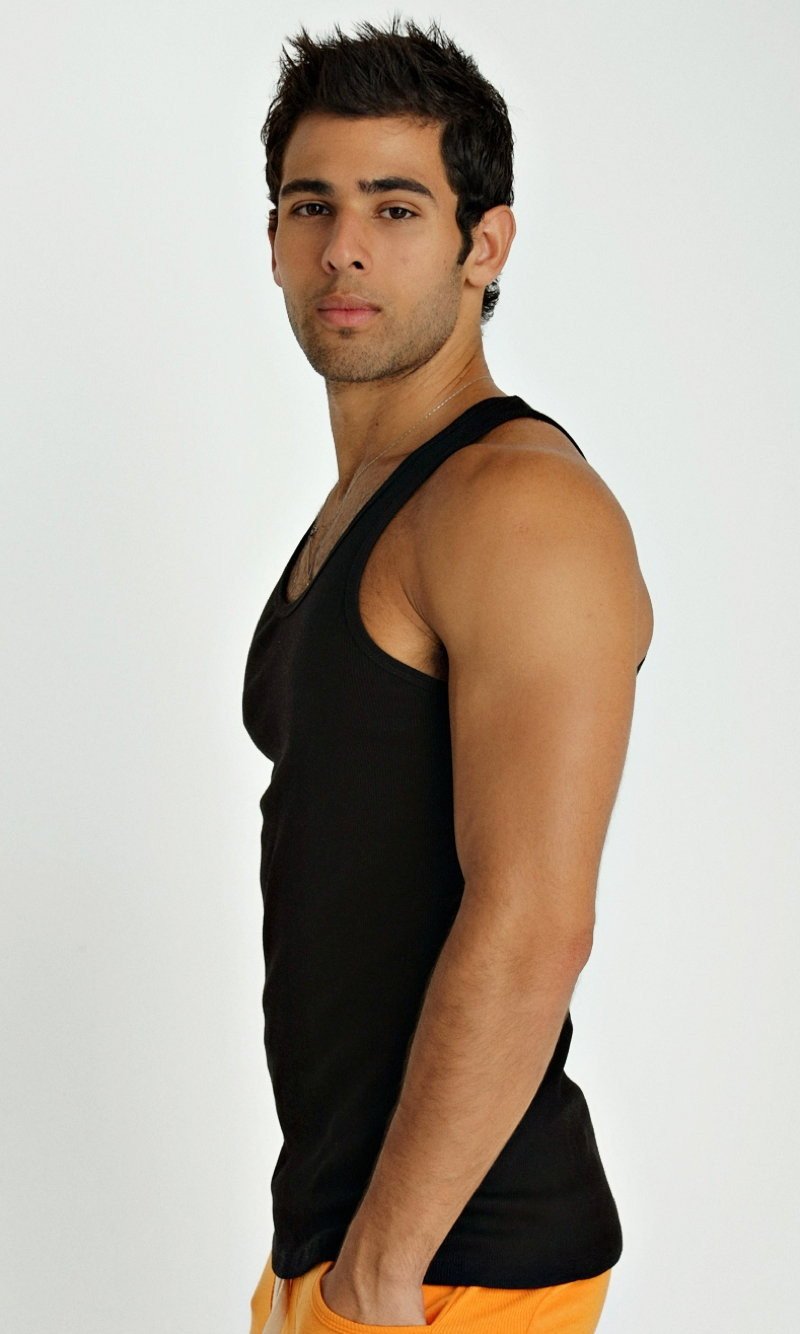 Black sleeveless sustain tank top with fitted form-fitting design ideal for active and casual wear