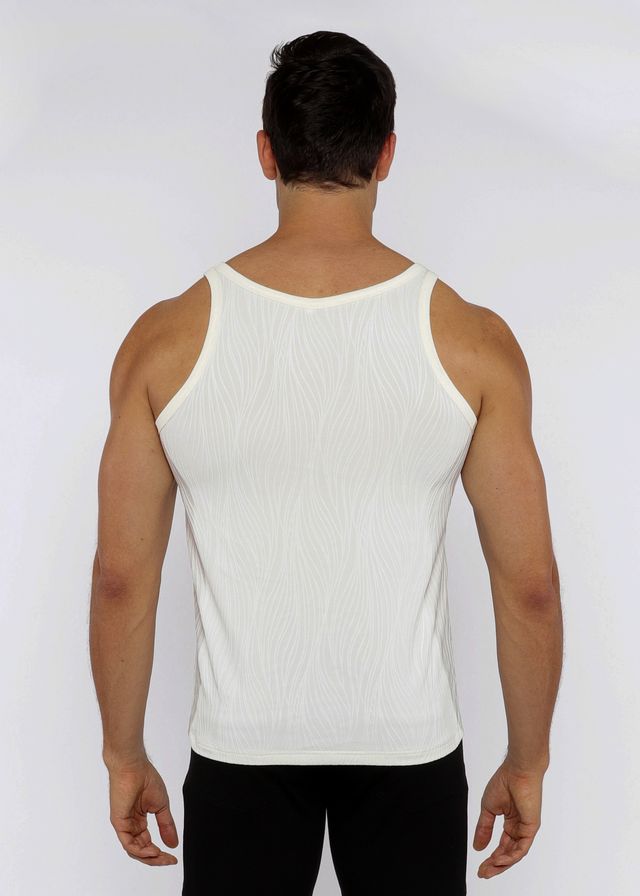 White ribbed tank top textured knit tank made from breathable fabric for casual summer wear