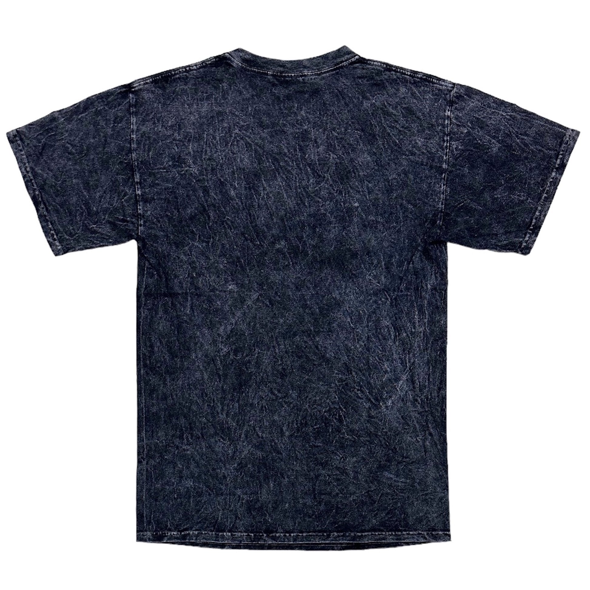 Dark blue distressed cotton t-shirt with a faded textured appearance from the TLC tee shirt collection