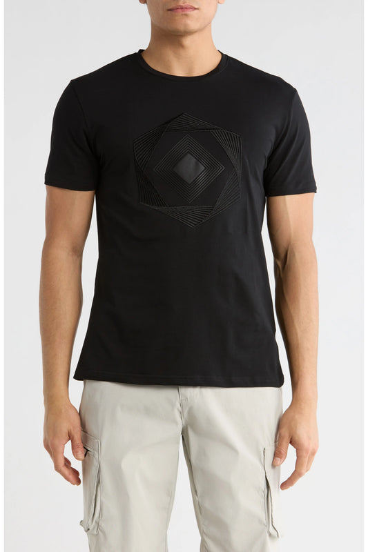 T.R. Premium Herren 3D-Abstract-T-Shirt – Schwarz