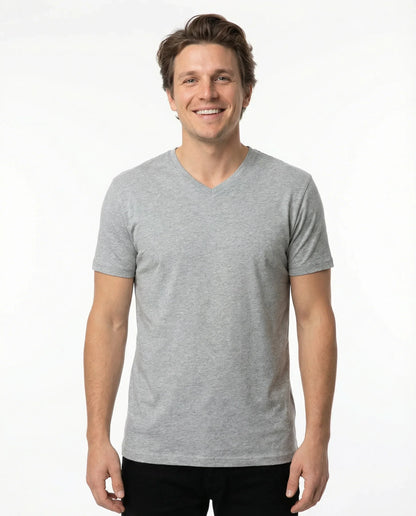 T.R. Premium Herren-T-Shirt mit V-Ausschnitt (einfarbig)