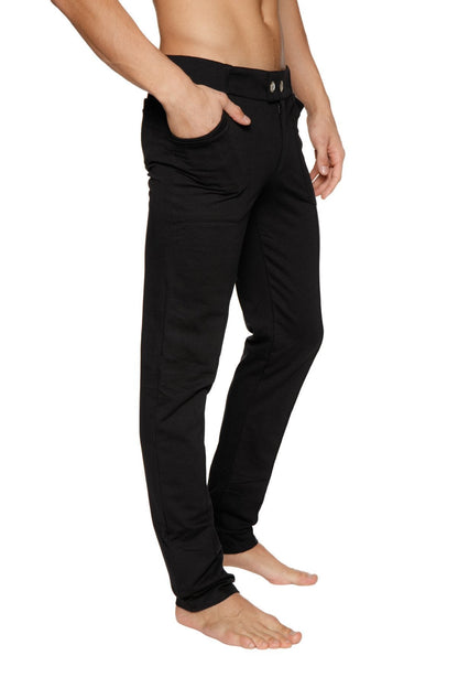 Black tactical urban at home dress pant yoga pant slim-fit with relaxed fit and button closure at the waist