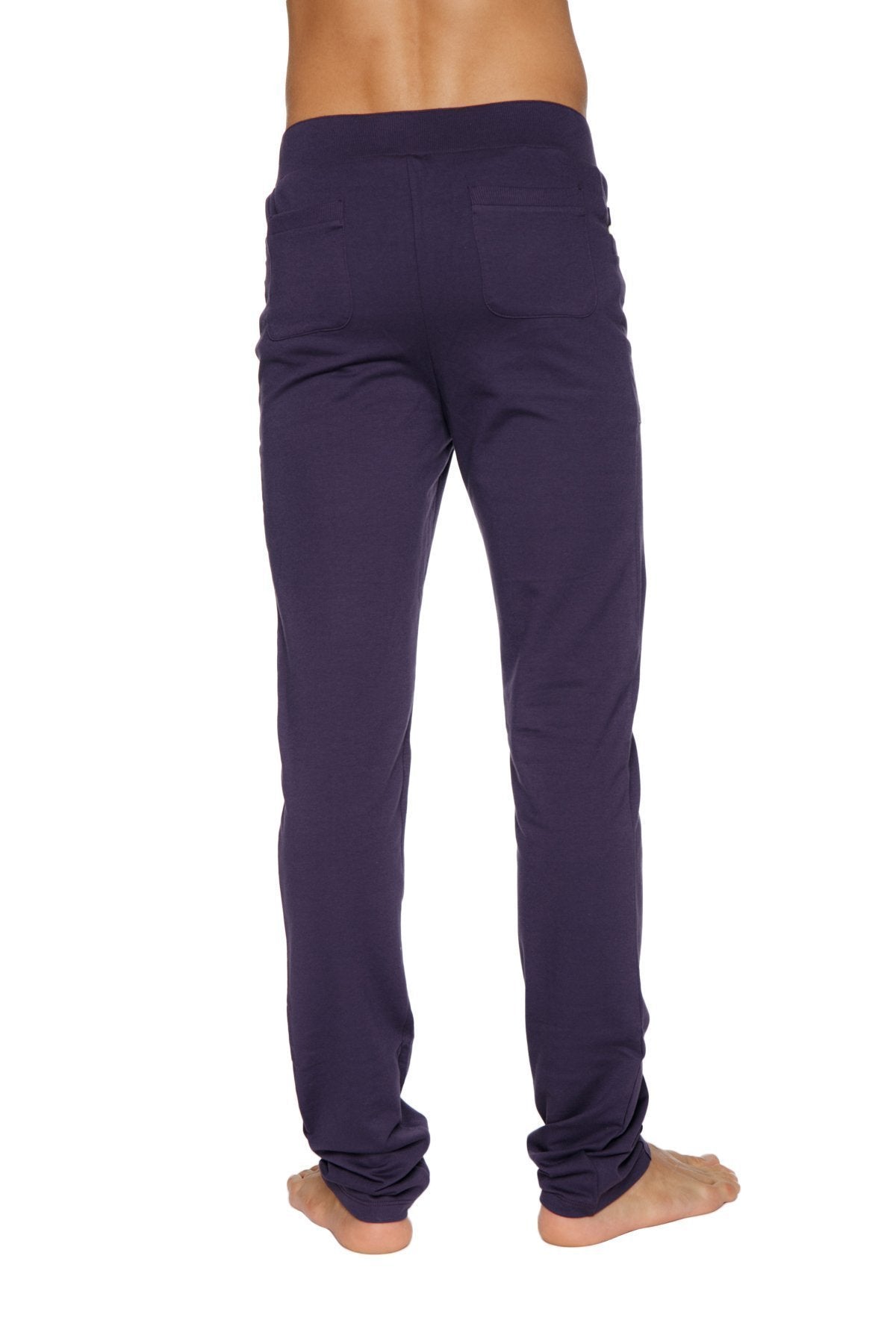 Dark purple tactical urban at home dress pant yoga pants made of soft fabric with elastic waistband and rolled cuffs