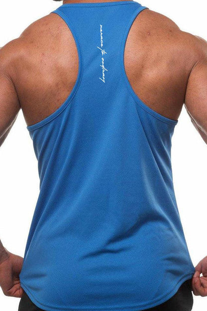 Jed North Men's Fast-Dry Bodybuilding Workout Stringer - Electric Blue