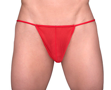Red mesh thong tartarus mesh thong featuring sheer red mesh fabric and minimalist design for intimate wear