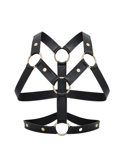 Tartarus Men's Faux Leather Ring Harness, Body Accessory