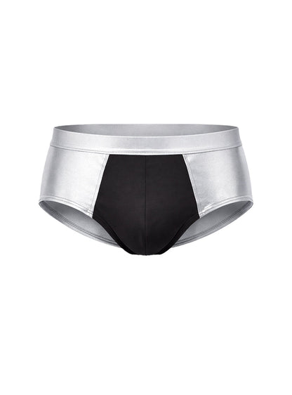 Tartarus Men's Low Rise Coated Two-Tone Brief Silver Finish Brief