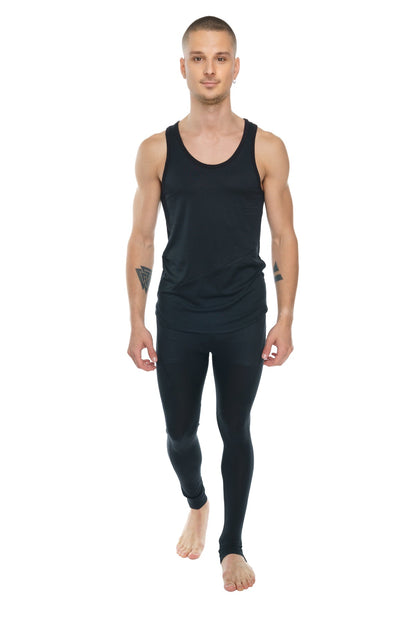 Black carbon perfect tank sleeveless form-fitting tank top with rounded neckline for casual and active wear
