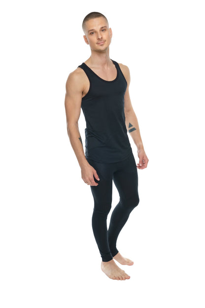 Black carbon the perfect tank sleeveless form-fitting tank top with rounded neckline in black carbon material