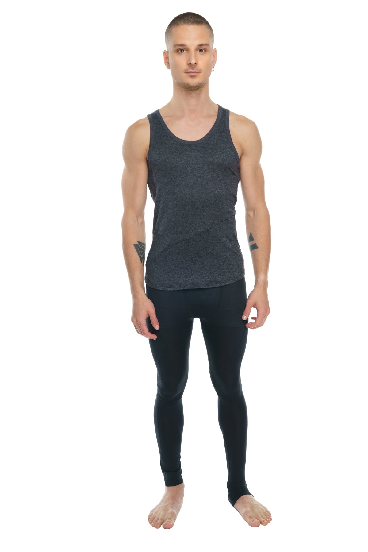 Dark gray fitted tank top with subtle textured pattern the perfect tank charcoal heather for casual wear