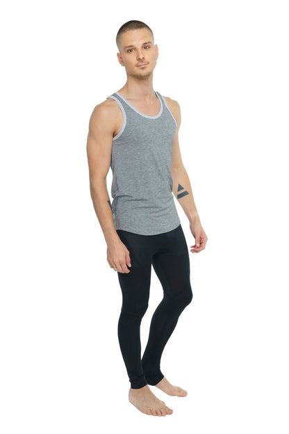 The perfect tank steel heather gray heathered cotton tank top with contrasting light gray trim for casual wear