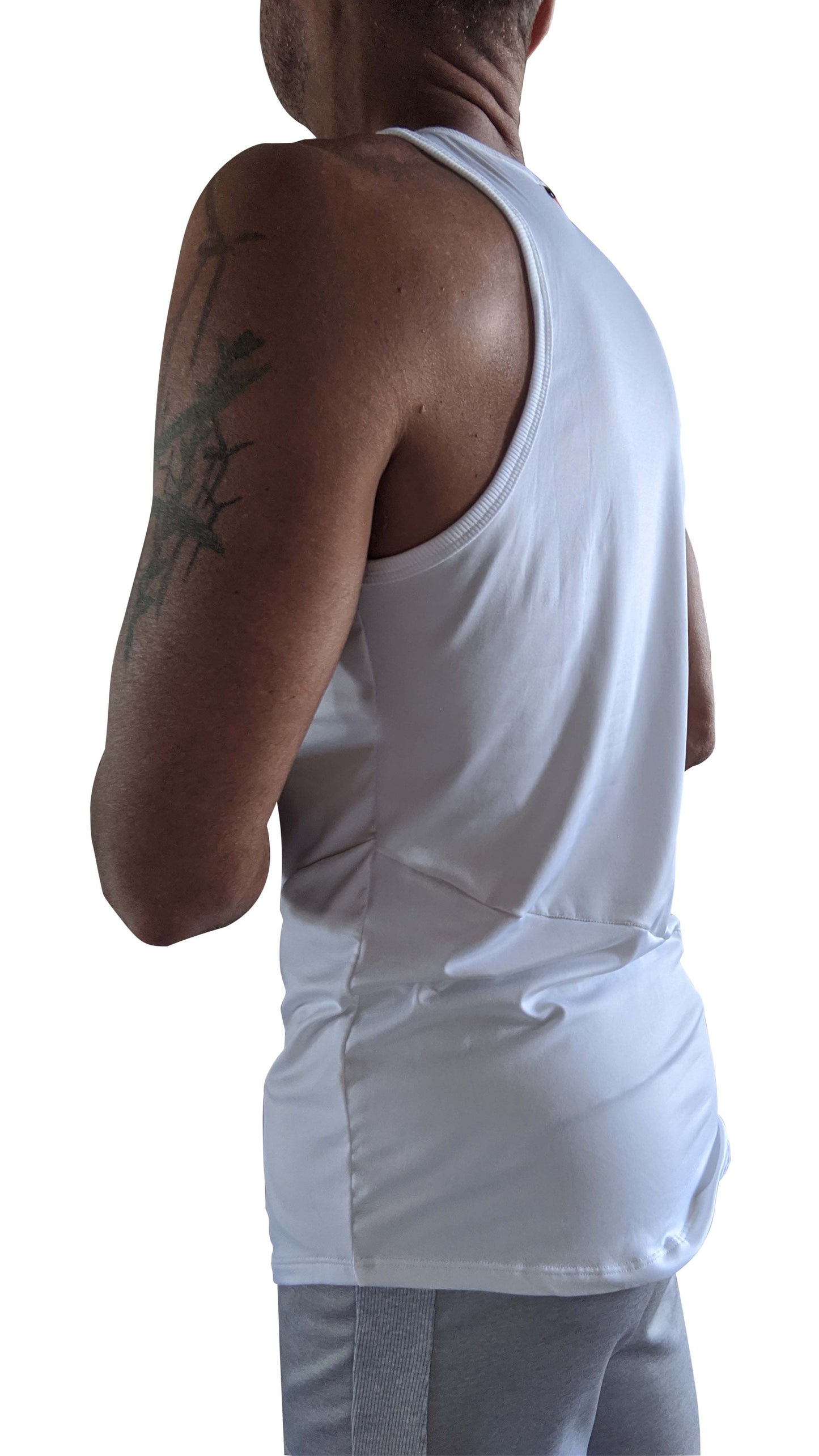 The perfect tank white sleeveless tank top with smooth lightweight fabric and subtle side seam detailing