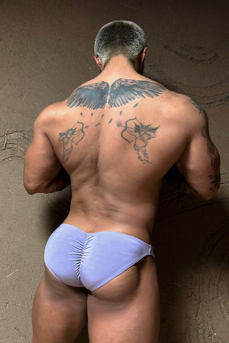 JJ Malibu Men's Premium Modal Scrunch-Back CHEEKY Brief - Dusty Lavendar