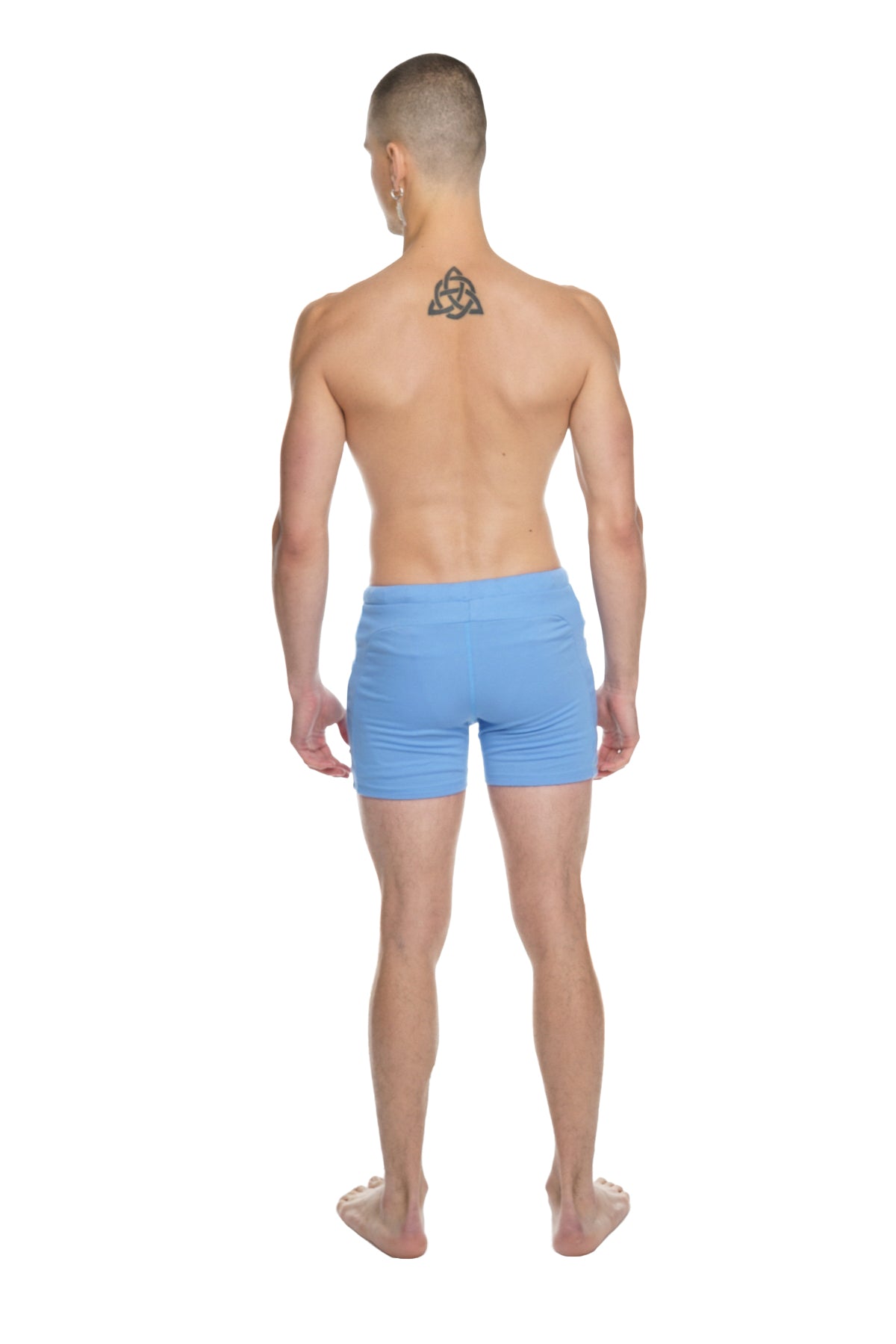 Transition yoga short ice blue light blue form-fitting boxer briefs designed for comfortable active wear
