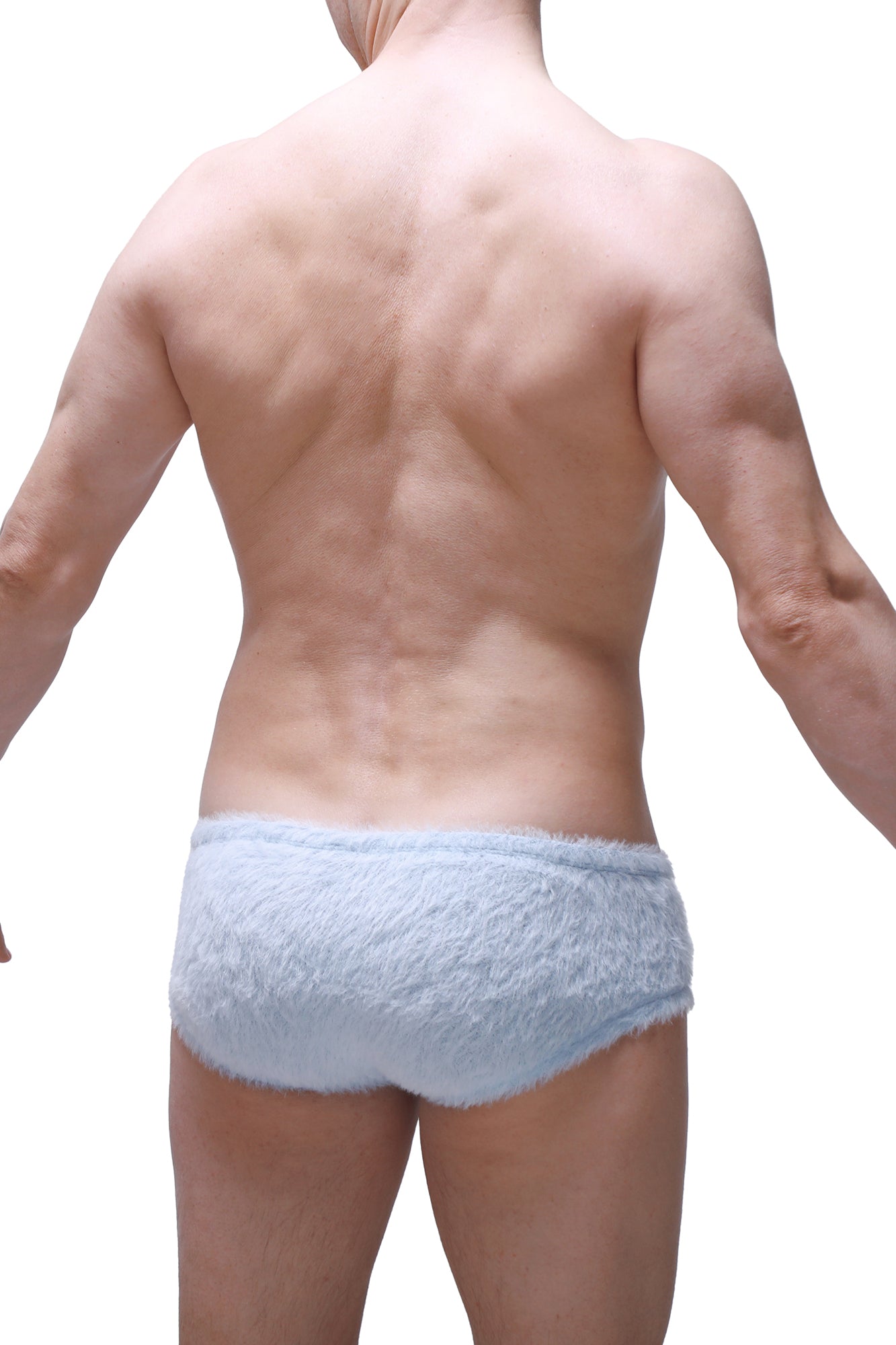 Light blue fuzzy textured briefs trunk yeti blue designed for comfort and warmth