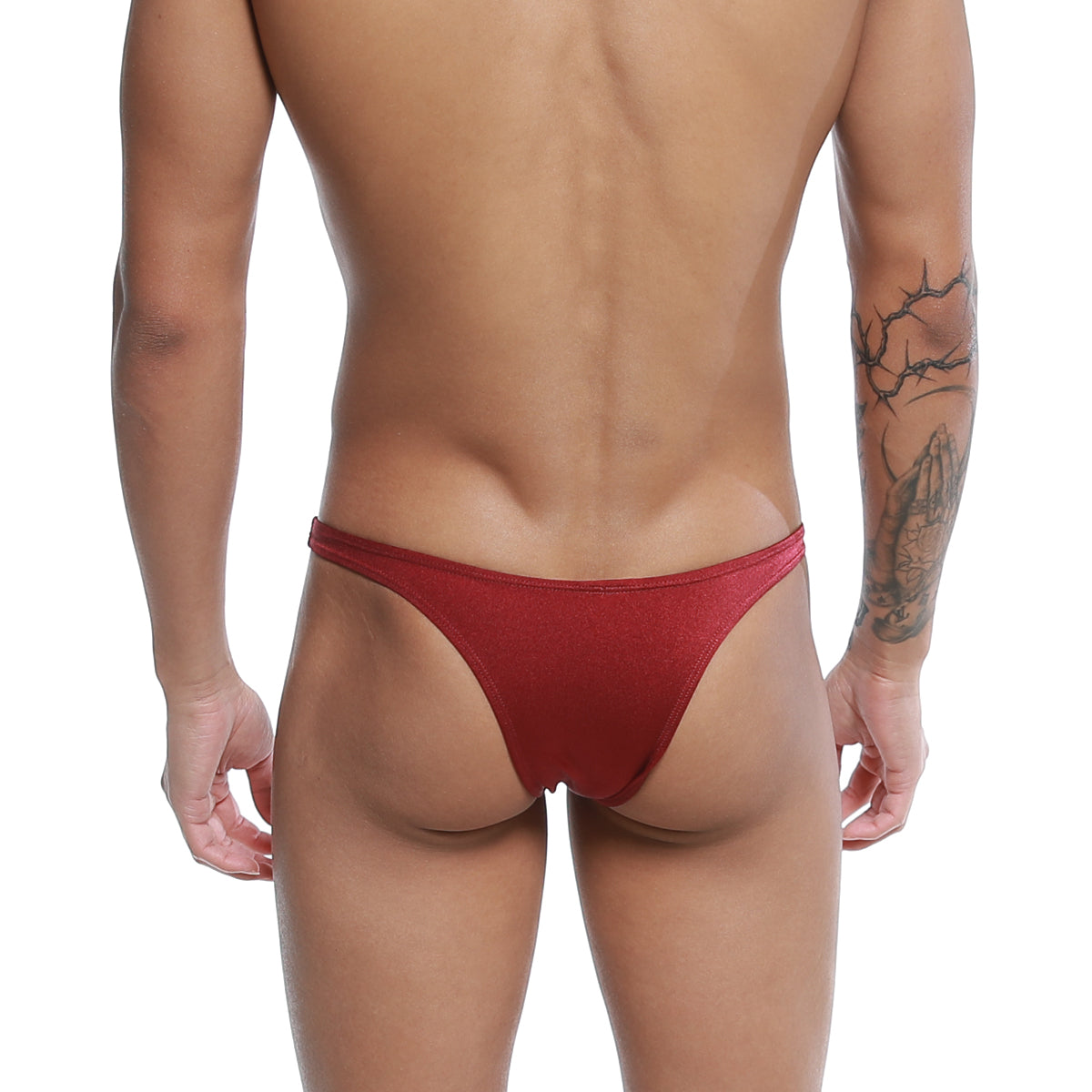Red u-station dream bikini burgundy u0002-601 thong made of smooth stretchy fabric shown from the back