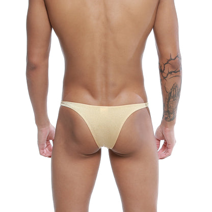 Beige sheer mesh thong with subtle shimmer from u-station dream bikini gold u0002-710 collection