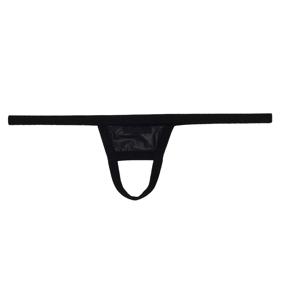 Black thong u-station ball holder with glossy transparent front panel designed for secure comfort and style