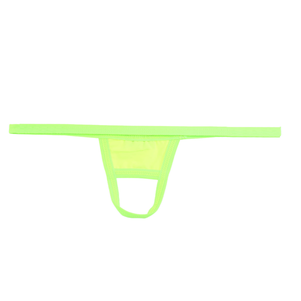 Bright neon green u-station ball holder thong made of stretchy fabric with minimalist design