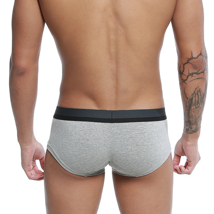 Gray heathered u-station nano boxer briefs with solid black waistband for comfortable everyday wear