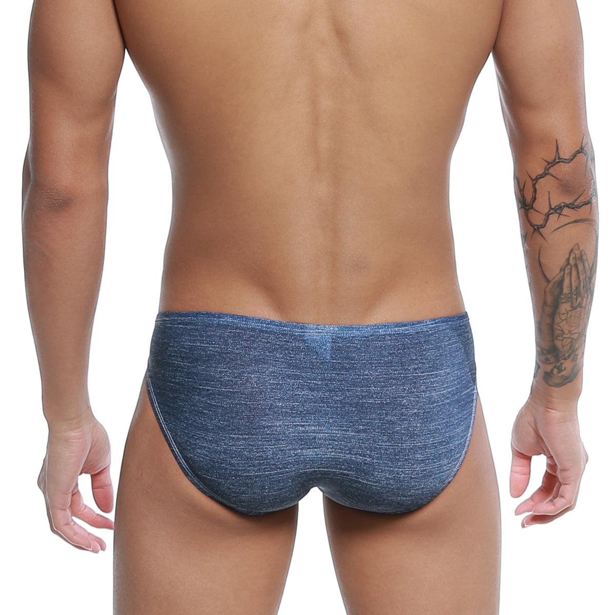 Blue shimmering textured swim trunks u-station denim bikini u0022-462 ideal for stylish beachwear