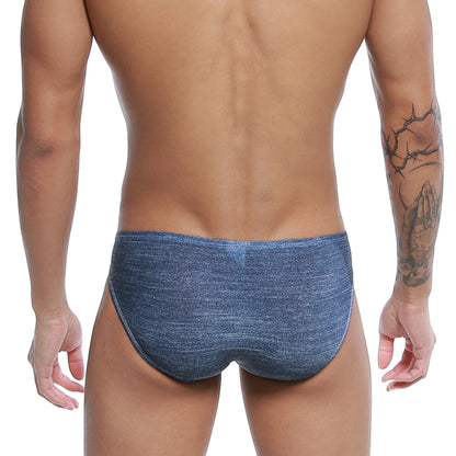 Blue shimmering textured swim trunks u-station denim bikini u0022-462 ideal for stylish beachwear