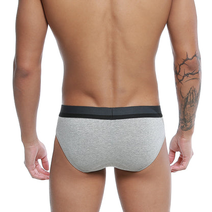 Gray heathered u-station adam brief with solid black waistband designed for comfortable everyday wear