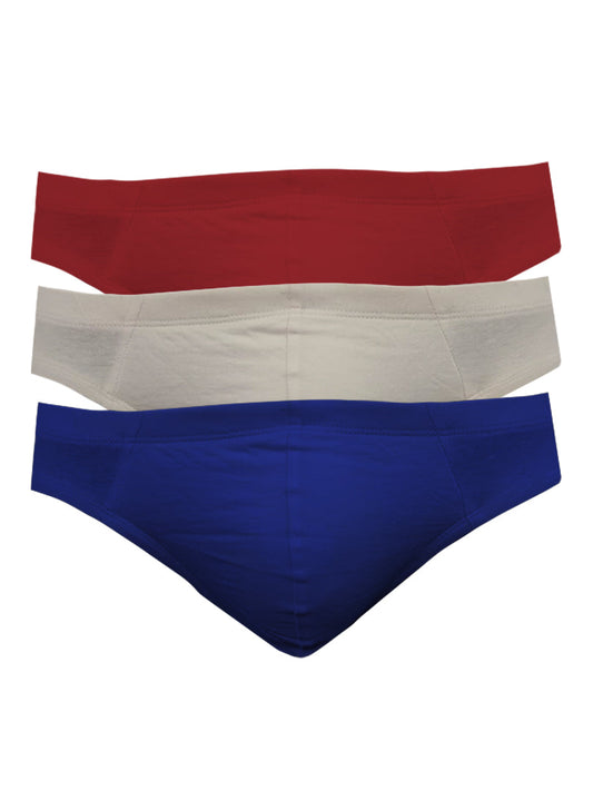 Ug contour french brief 3-pack featuring solid red white and blue colors with a comfortable contour fit