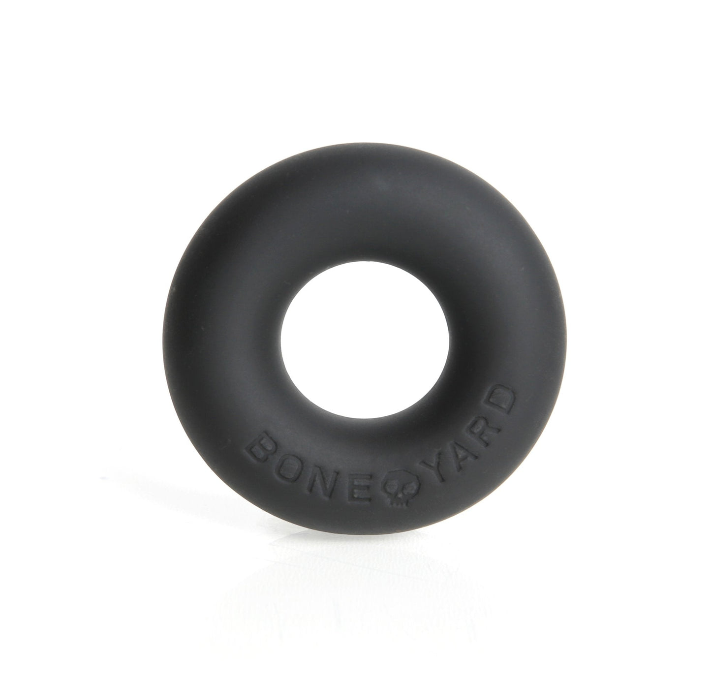 Black ultimate silicone ring made of flexible silicone with bone yard embossed on its surface