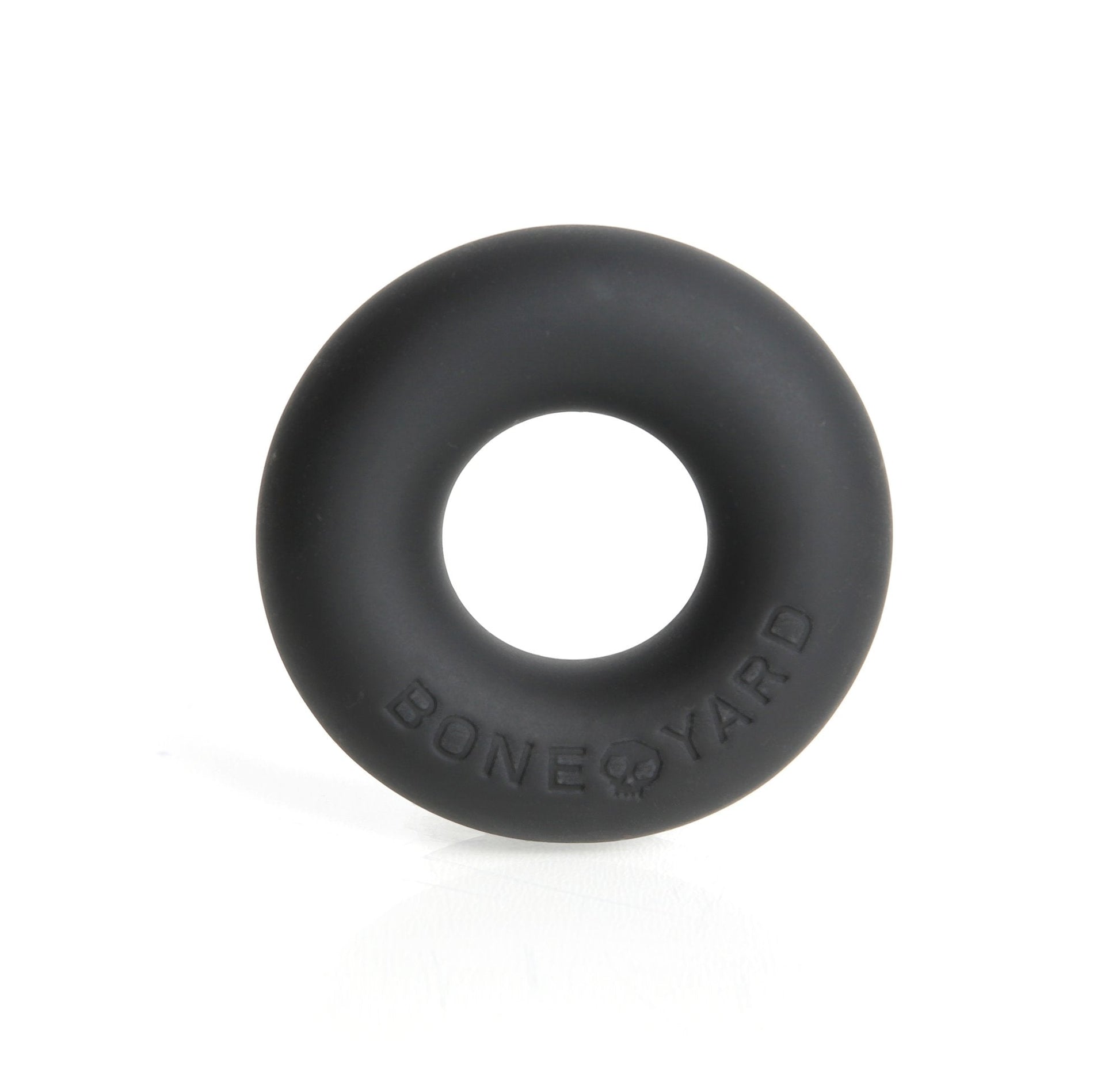 Black ultimate silicone ring made of flexible silicone with bone yard embossed on its surface