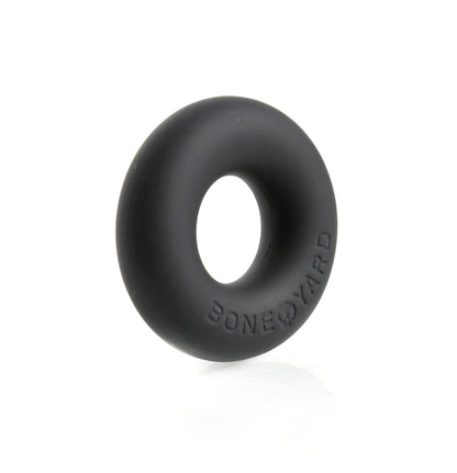 Black ultimate silicone ring with boneyard embossed on the side made of durable silicone material
